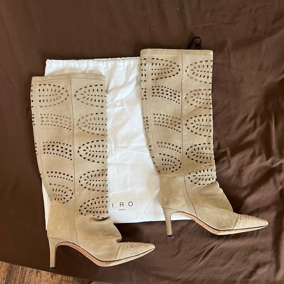 IRO Tan Genuine Leather/Suede Boots - Picture 1 of 5